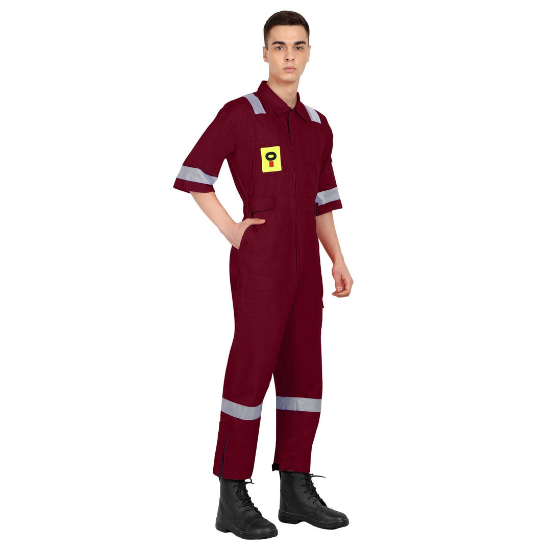 OIL India Uniform Coverall Half Sleeves - Maroon - uniformer