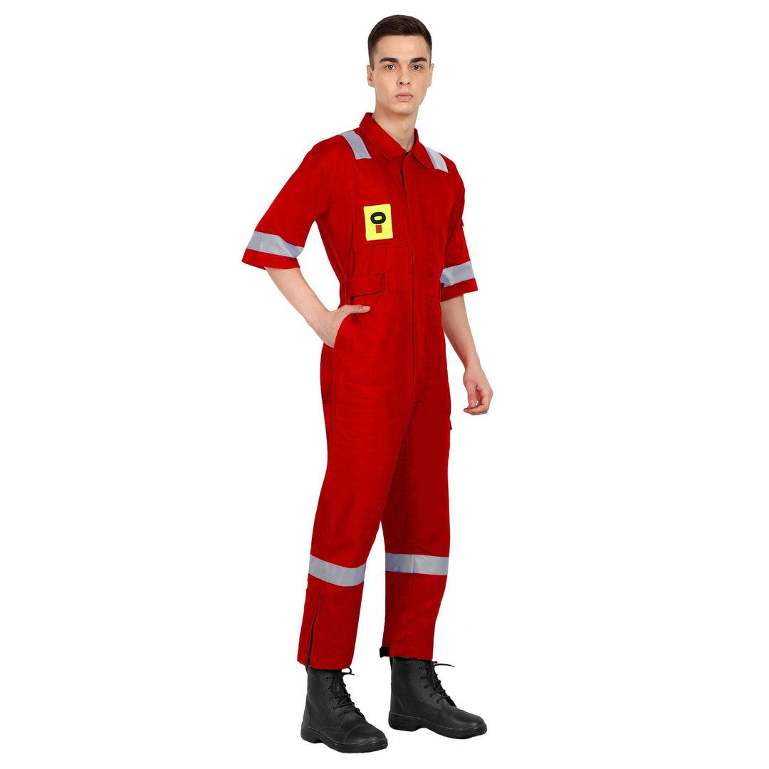 OIL India Uniform Coverall Half Sleeves - Red - uniformer