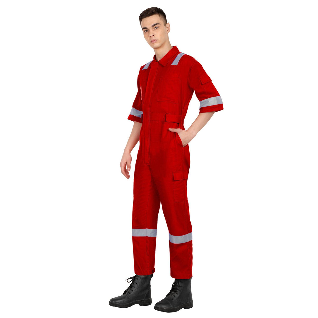 OIL India Uniform Coverall Half Sleeves - Red - uniformer