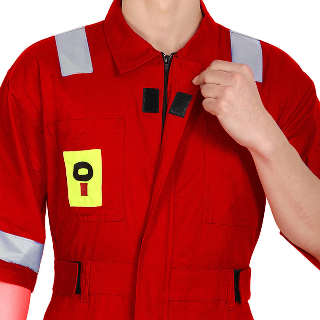 OIL India Uniform Coverall Half Sleeves - Red - uniformer
