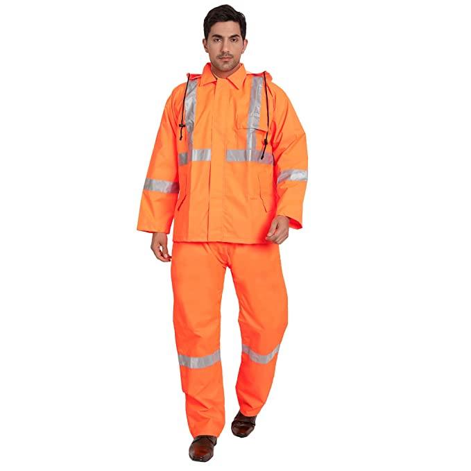 Rain Suit Raincoat For Construction Workers High Visibility Rain