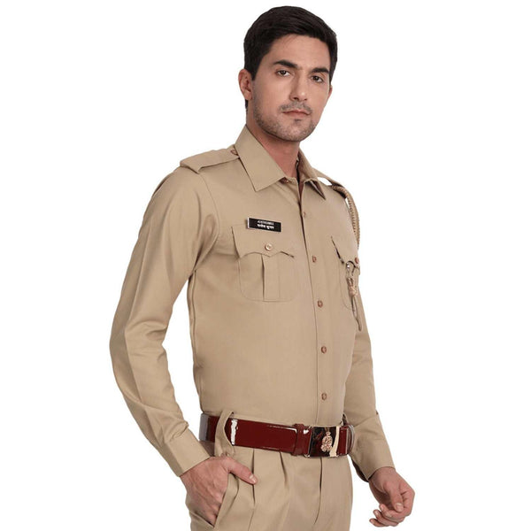 Police Shirt Full Sleeves - Khaki - uniformer