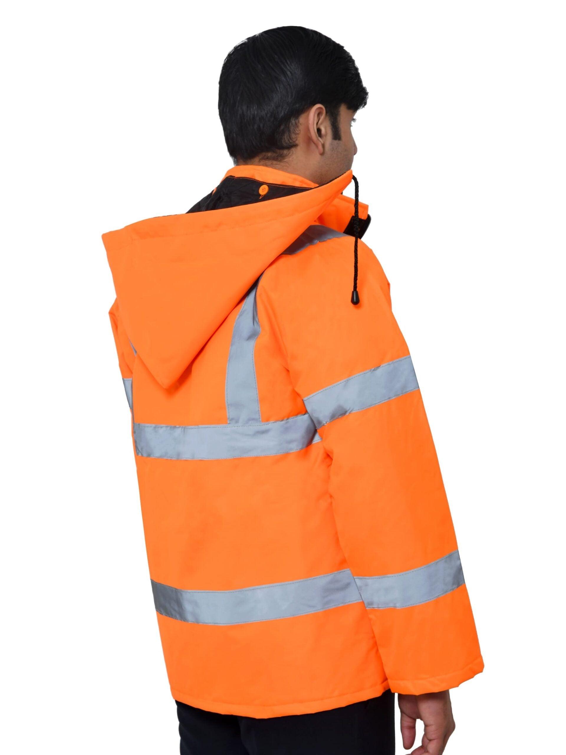 Orange Safety Jacket Reflective Work Uniform Vest For Worker Visibility  Stock Illustration - Download Image Now - iStock