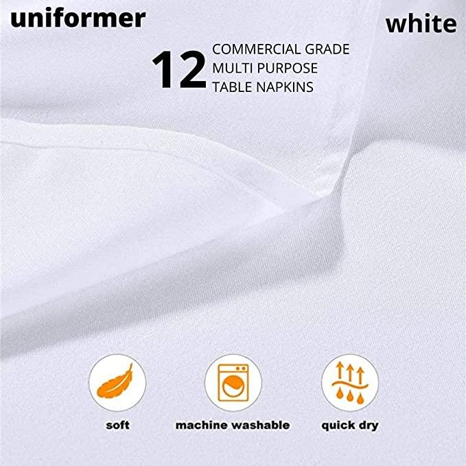 White Table Napkins- Pack of 12 - uniformer
