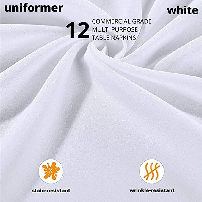 White Table Napkins- Pack of 12 - uniformer